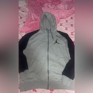 Jordan Gray and Black Zip Up Sweater